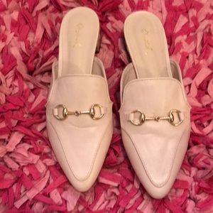 Qupid brand mules with pearl heals